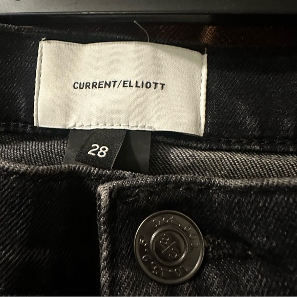 NWOT Current Elliot The Wray Faded Flared Jeans In Charcoal Size 28 reg $434 - Picture 4 of 7